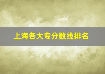 上海各大专分数线排名