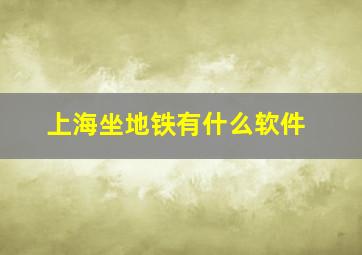 上海坐地铁有什么软件