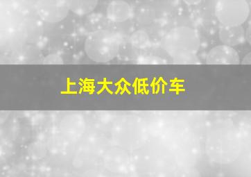 上海大众低价车