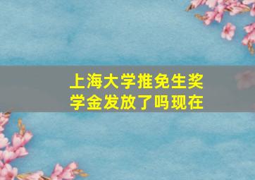 上海大学推免生奖学金发放了吗现在