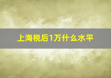 上海税后1万什么水平