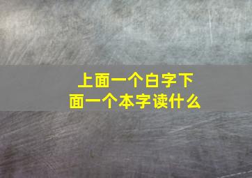 上面一个白字下面一个本字读什么