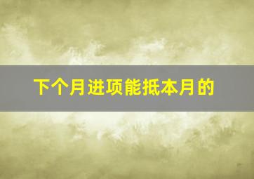 下个月进项能抵本月的