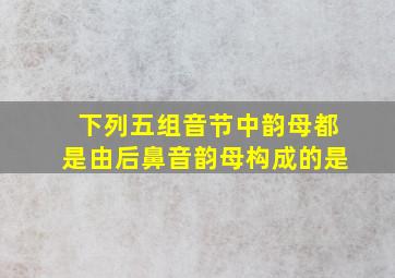 下列五组音节中韵母都是由后鼻音韵母构成的是