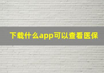 下载什么app可以查看医保