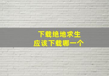 下载绝地求生应该下载哪一个