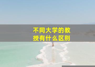 不同大学的教授有什么区别