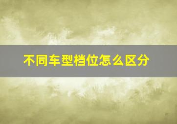 不同车型档位怎么区分