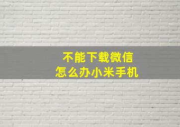 不能下载微信怎么办小米手机