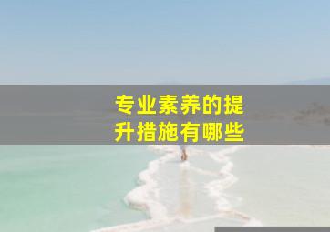 专业素养的提升措施有哪些