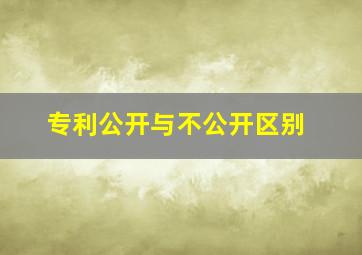 专利公开与不公开区别