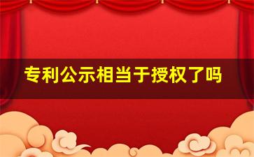 专利公示相当于授权了吗