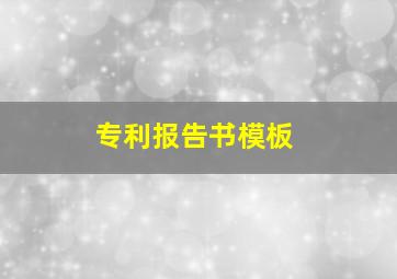 专利报告书模板