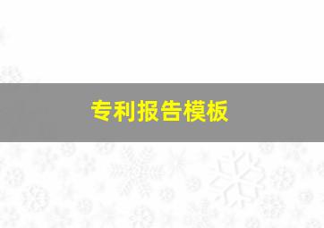 专利报告模板