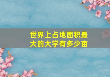 世界上占地面积最大的大学有多少亩