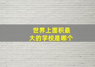 世界上面积最大的学校是哪个