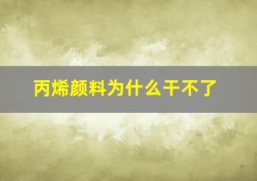 丙烯颜料为什么干不了