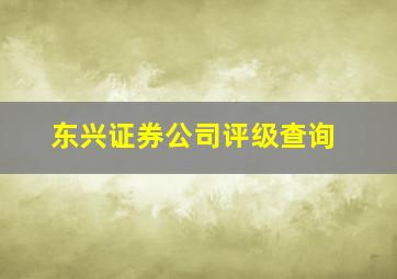 东兴证券公司评级查询