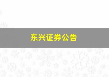 东兴证券公告