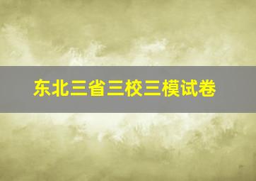 东北三省三校三模试卷