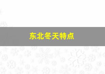 东北冬天特点