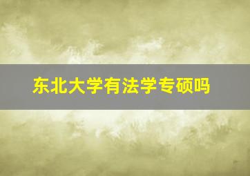 东北大学有法学专硕吗