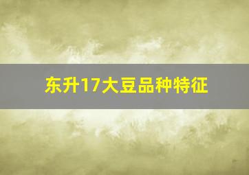 东升17大豆品种特征