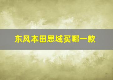 东风本田思域买哪一款