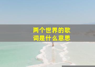 两个世界的歌词是什么意思