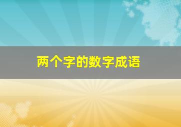 两个字的数字成语