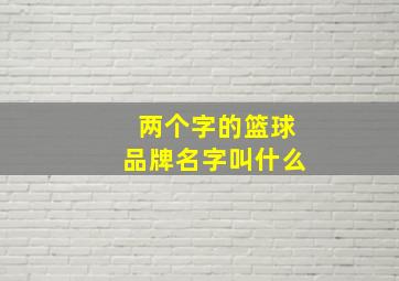 两个字的篮球品牌名字叫什么