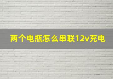 两个电瓶怎么串联12v充电