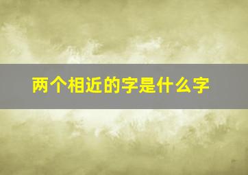 两个相近的字是什么字