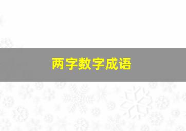 两字数字成语