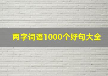 两字词语1000个好句大全