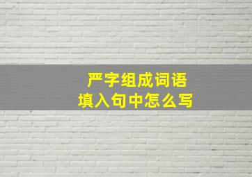 严字组成词语填入句中怎么写