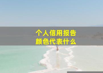 个人信用报告颜色代表什么