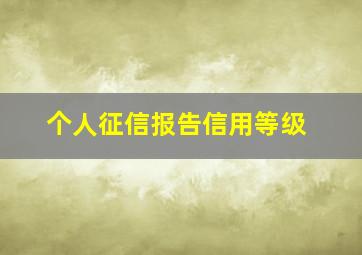 个人征信报告信用等级