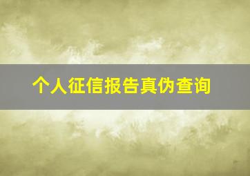 个人征信报告真伪查询