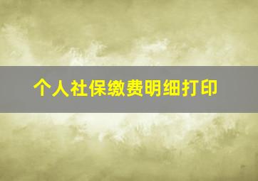 个人社保缴费明细打印