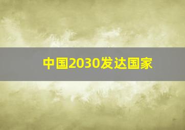 中国2030发达国家