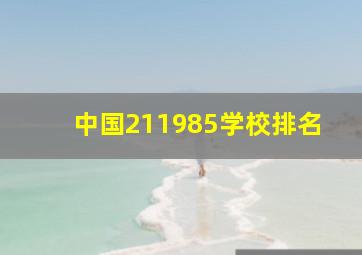 中国211985学校排名