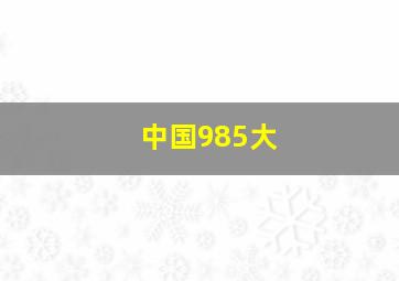 中国985大