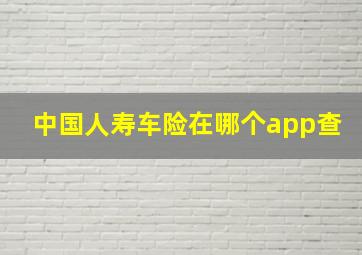 中国人寿车险在哪个app查