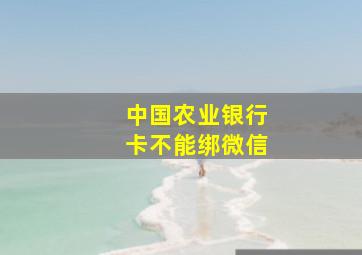 中国农业银行卡不能绑微信