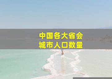 中国各大省会城市人口数量