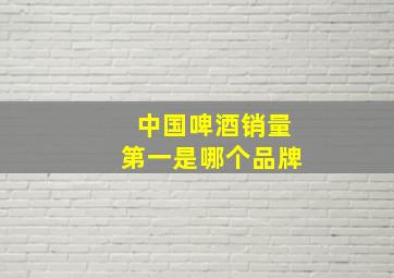 中国啤酒销量第一是哪个品牌