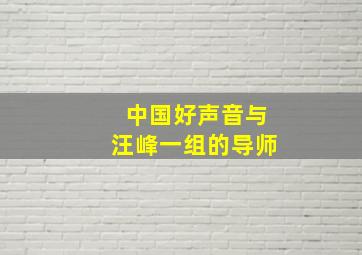 中国好声音与汪峰一组的导师