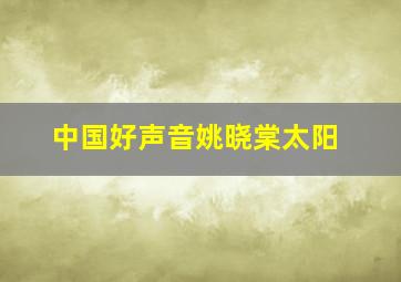 中国好声音姚晓棠太阳