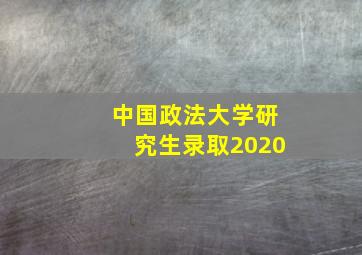 中国政法大学研究生录取2020